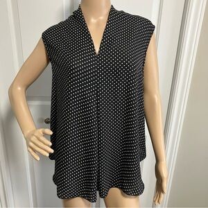Michel Studio | Black Polka Dot Sleeveless Top
